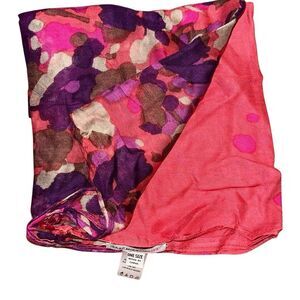 Isaac Mizrahi Live! Pink/Purple Multi Collage Floral Print Scarf NWT